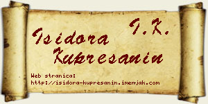 Isidora Kuprešanin vizit kartica